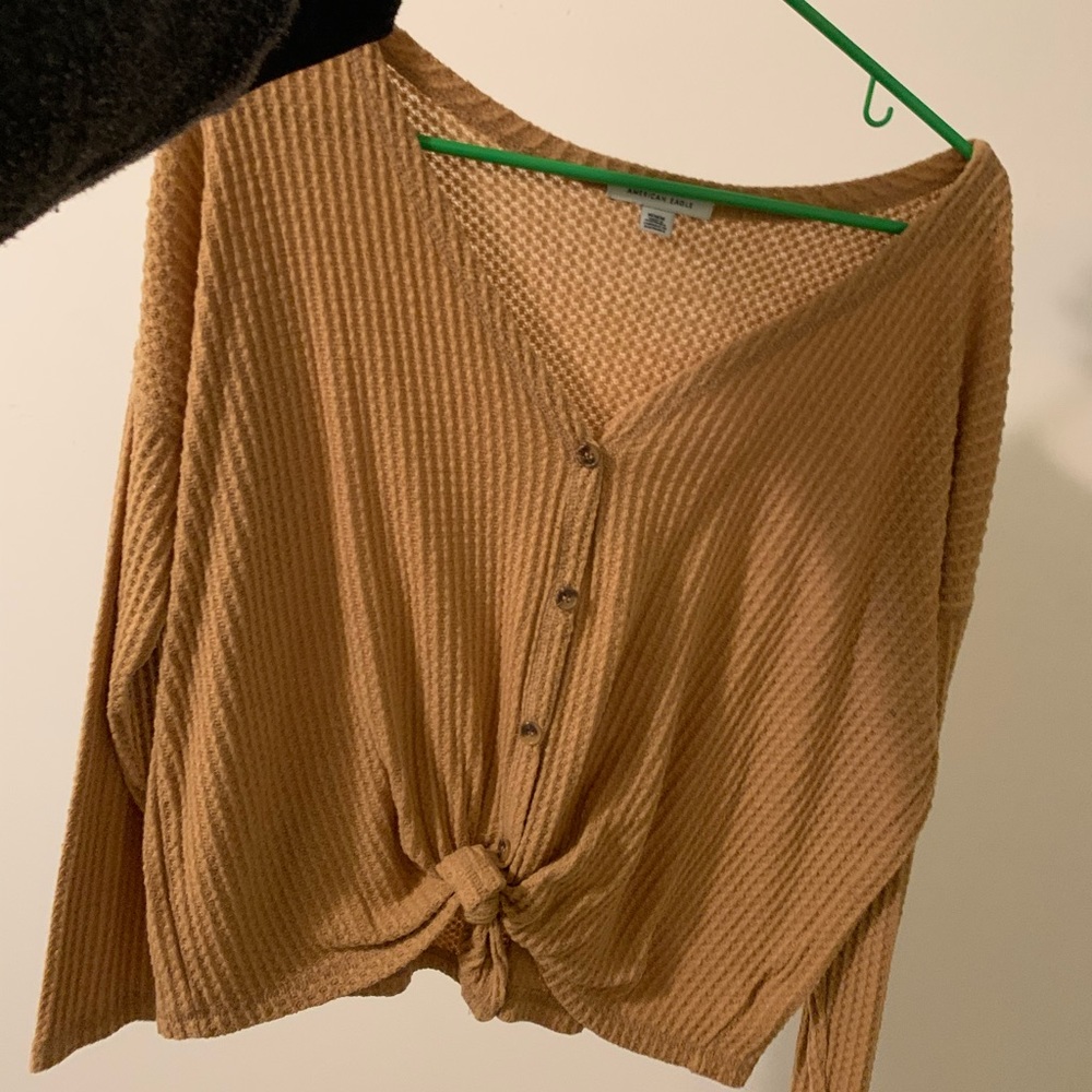 Yellow tie front top